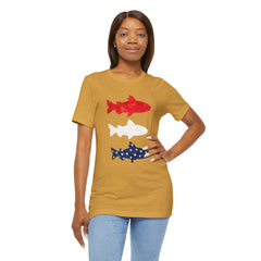 Patriotic Trout T-Shirt — Red White & Blue Fish Tee
