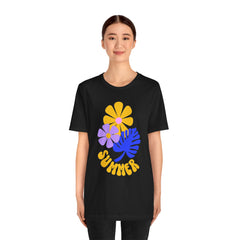 Summer Floral Tee — Retro Flowers & Monstera Design