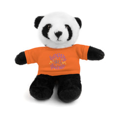 Stuffed Animals with T Shirt, Girl Quote, Support Wildlife, Happy Girls Sparkle, gift for her, Birthday Gift, Everyday gift, animal lover gift, nature lover gift