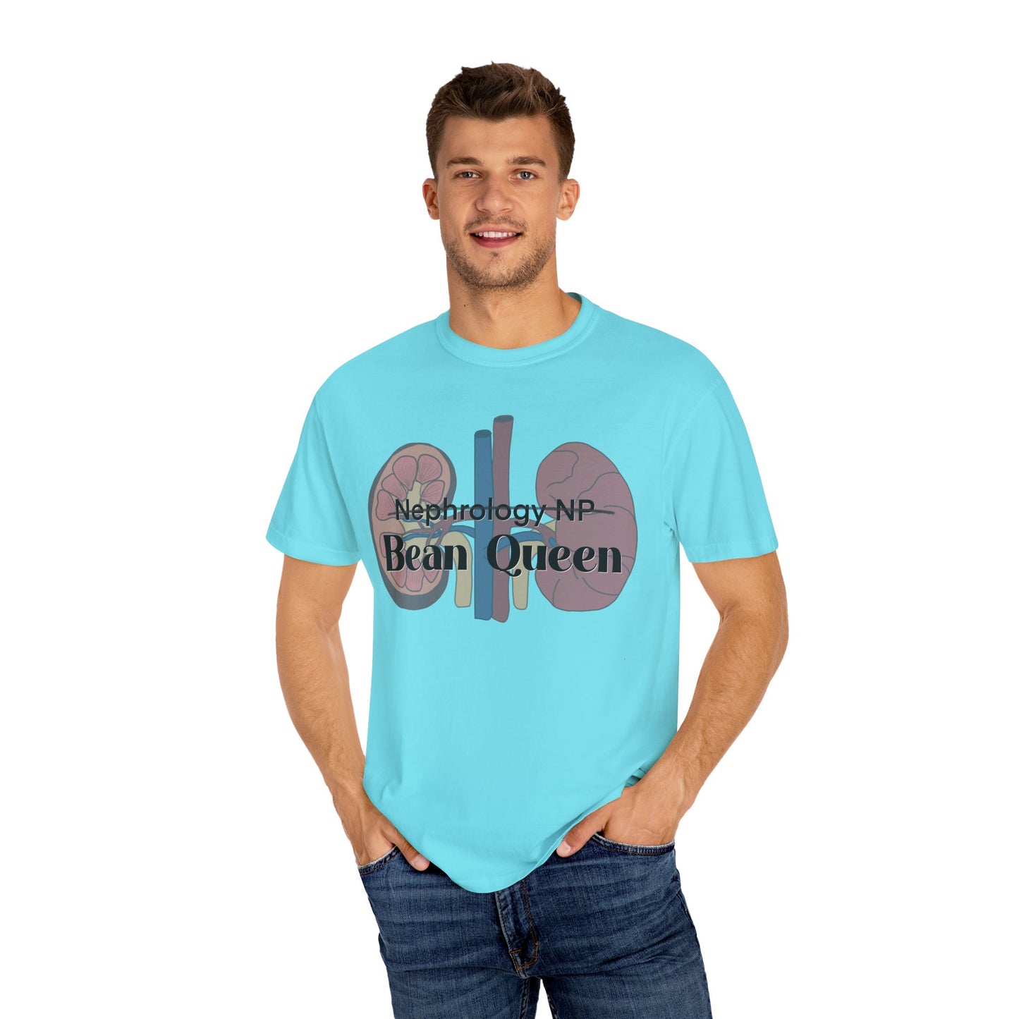 Nephrology NP Bean Queen, Graphic Unisex Garment-Dyed T-shirt