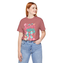 Summer Vibes Tee — Pastel Seashell Bow Beach T-Shirt