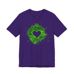 Galaxy Heart Tee — Purple or Green Splatter Heart T-Shirt