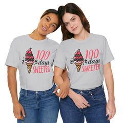 100 Days of School Unisex Tee | Elementary School, Ice Cream, Teacher Apparel