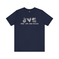 Peace Love Back The Blue in Alaska, Graphic Unisex Short Sleeve Tee