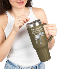 Funny Dinosaur Punctuation Saves Lives Insulated Travel Mug
