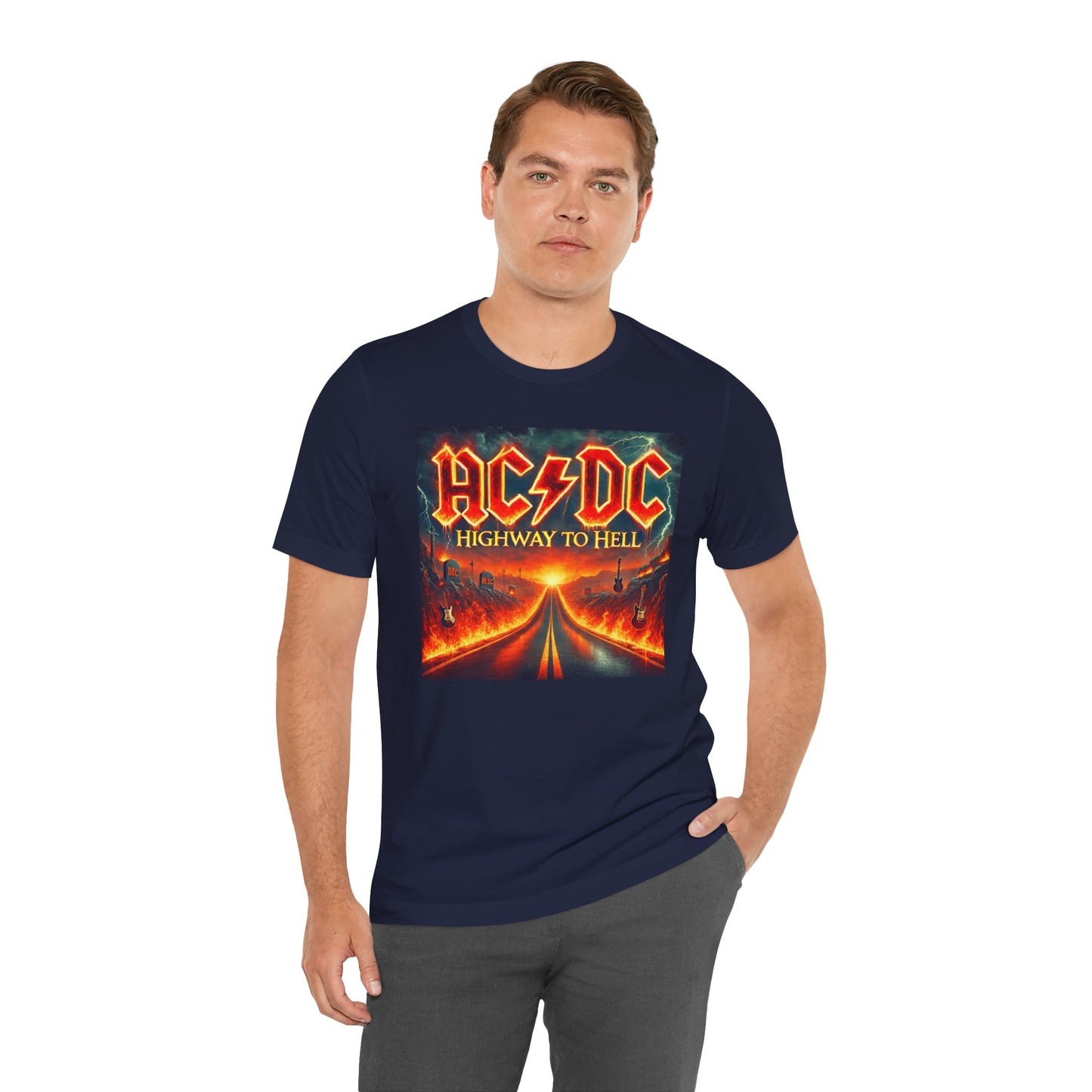 Inspired By AC DCs Highway To Hell - Graphic Unisex Jersey Short Sleeve Tee