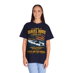 USS Daniel Boone SSBN-629 Submarine T-Shirt — "Forty One for Freedom" Patriotic Navy Tee