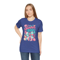 Summer Vibes Tee — Pastel Seashell Bow Beach T-Shirt