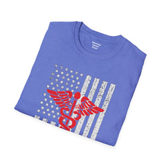 American Doctor - Unisex Softstyle T-Shirt | Doctor Awareness, Medical Wear, Gift For Him, Scrubs Lover, Hospital Staff Gift, Gift For Him