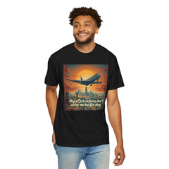 Unisex Jetliner Sunset Graphic T-Shirt - Travel Theme Tee