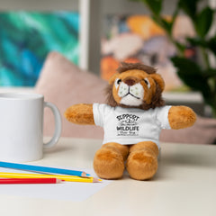 Stuffed Animals with T Shirt,Funny Quote,Support Wildlife Raise Boys,gift for him,gift for her,Birthday Gift,Everyday gift,animal lover gift