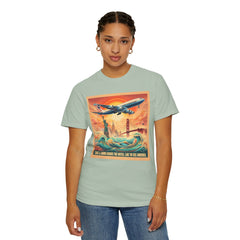 Vintage-Inspired Travel T-Shirt - 'Take a Jumbo Across the Water, Like to See America'