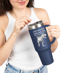 Funny Dinosaur Punctuation Saves Lives Insulated Travel Mug