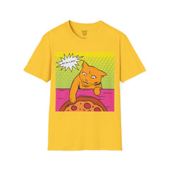 GET ME A PIZZA Cat Pop Art Unisex Softstyle T Shirt  For the Feline or Pizza Lover in all of us.