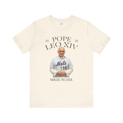 Pope Leo XIV New York Mets Fan Short Sleeve Tee - Made in USA