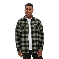 Wild Sound Wolf Guitarist Graphic - Unisex Flannel Shirt