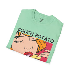 Couch Potato Pop Art Girl Unisex Softstyle T-Shirt