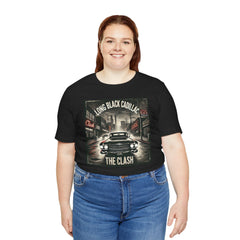 Long Black Cadillac Classic Car-Themed Music - Unisex Tee