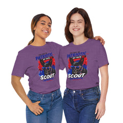 Personalized With Your Dogs Image and Name Patriotic Unisex Jersey Short Sleeve Tee