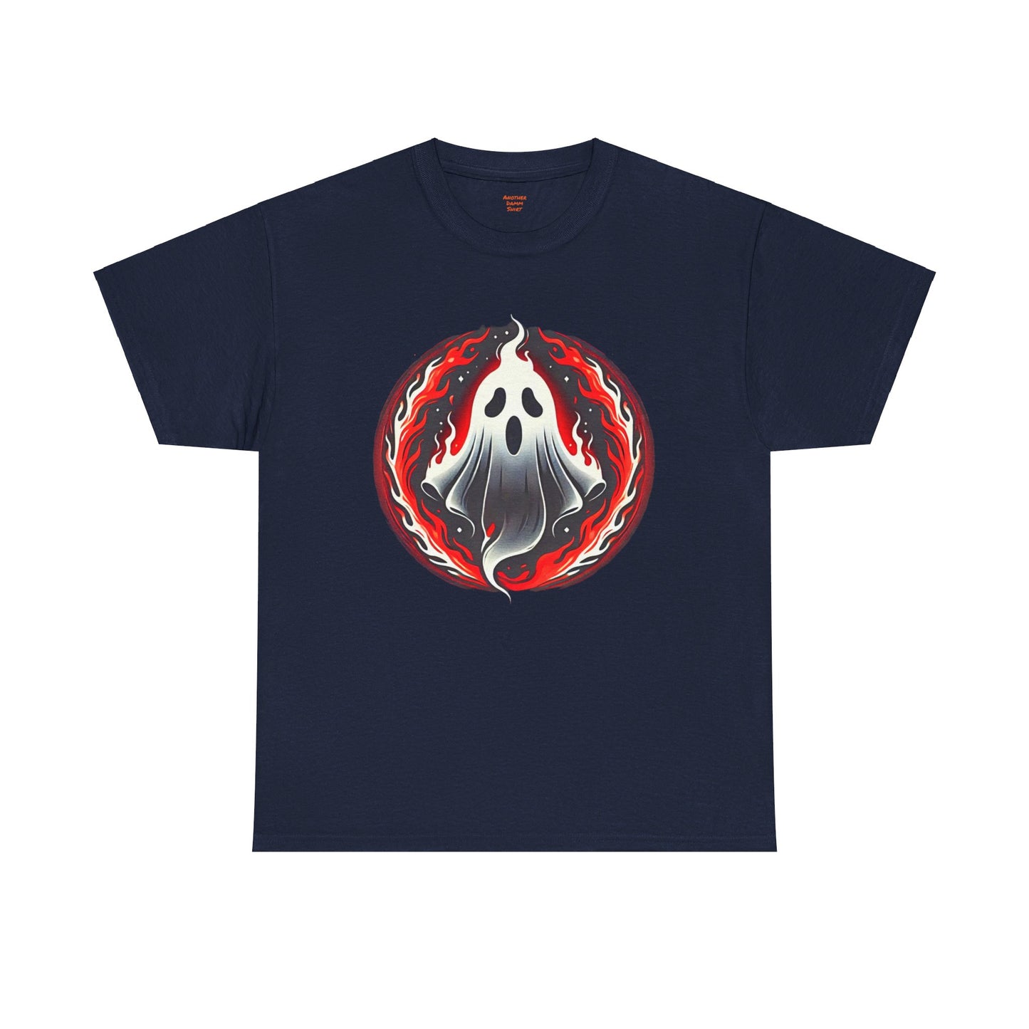 Fiery Fire Ghost - Graphic Unisex Heavy Cotton Tee