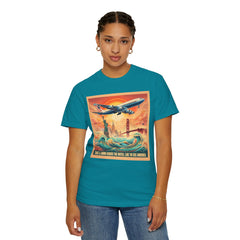 Vintage-Inspired Travel T-Shirt - 'Take a Jumbo Across the Water, Like to See America'