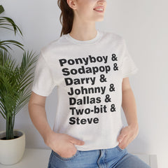 The Outsiders Shirt, Greasers Characters Shirt, Unisex Jersey Short Sleeve Tee
