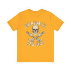 Fitness Tee | Leg Amputee Funny Skull, Everyday Leg Day Gym Shirt, Workout Top