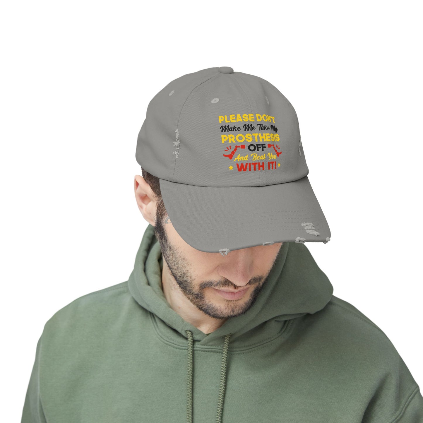 Funny Leg Amputee Quote - distressed unisex cap