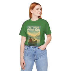Relaxing Fishing Tee - Cast Your Worries Away, Unisex Casual Shirt, Perfect Gift for Dad, Outdoor Lovers, Fishing Trips, Summer Vibes