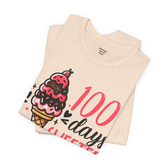 100 Days of School Unisex Tee | Elementary School, Ice Cream, Teacher Apparel
