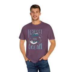 Whales, Respect The Ocean -  Graphic Unisex Garment-Dyed T-shirt