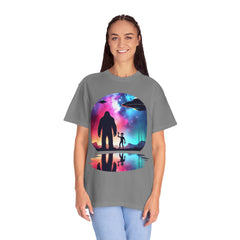 Bigfoot & Alien Nightscape T-Shirt — Sasquatch UFO Graphic Tee