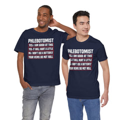 Phlebotomist Humor Tee, Funny Medical Shirt, Nurse Gift, Blood Tech Wear, Cute Phlebotomy Humor, Healthcare Apparel