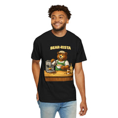 Bear‑Rista Coffee T‑Shirt — Cute Barista Bear Graphic Tee