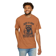 Just a Dad Raccoon T-Shirt | Garment-Dyed Tee for Father’s Day, Dad Gift, Animal Lover Shirt, Funny Dad Apparel, Gift for New Dads