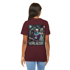 Halloween Scare Actor - Front and Back Graphic Unisex Jersey Short Sleeve Tee