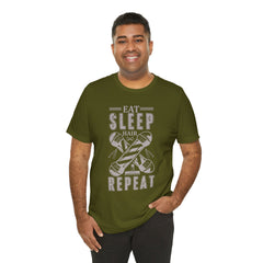 Hair Enthusiast Tee, Eat Sleep Hair Repeat Shirt, Funny Barber Gift, Unisex Jersey Tee, Casual Everyday Apparel, Salon Worker Top