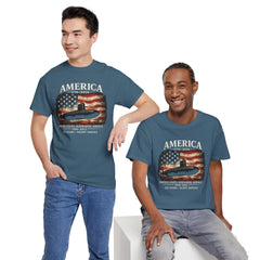 America 250th Submarine 125th Flag T-Shirt — Vintage USA Military Tee