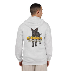 Personalized with your dogs image Zip Hoodie — "My Therapist Has a Wet Nose" Graphic