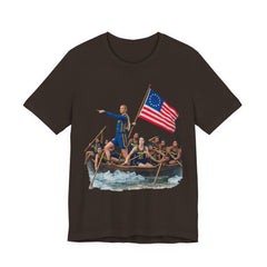 Historical Fever Patriot T‑Shirt — Revolutionary Flag Rowboat Design