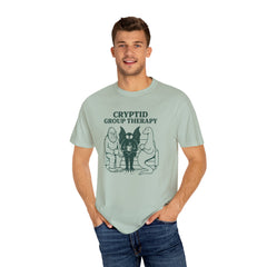 Cryptid Group Therapy Bigfoot, Mothman and Loch Nessie Unisex T-Shirt, Funny Graphic Tee, Gift for Cryptid Lovers, Quirky Casual Wear, Cool Humor Shirt
