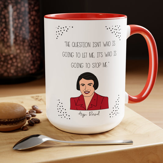 Ayn Rand Quote Mug,Famous Author Mug,inspirational mug,Woman literary gift,history buff cup,teacher mug idea,Gift for reader,famous quote