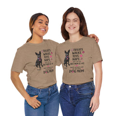 Personalized Your Dog and its name Mother's Day T-Shirt — 'Treats. Walks. Toys. Naps.