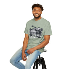 UFO Meets Cowboy Vintage Graphic T-Shirt — Retro Western Alien Tee