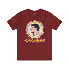 Graphic Tee - Funny Caucasians Satire Head Shot Unisex Jersey Short Sleeve Tee