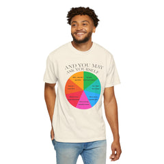 Motivational Talking Head Unisex Garment-Dyed T-Shirt - "And You May Ask Yourself"