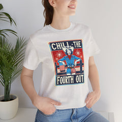 Chill The Fourth Out,Cowgirl Graphic, Unisex Jersey Short Sleeve Tee