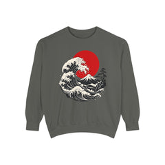 Japanese Wave and Red Sun Comfort Colors Sweatshirt