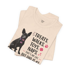 Personalized Dog Dad T‑Shirt — "Treats. Walks. Toys. Naps." Father's Day Gift