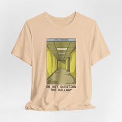 Do Not Question The Hallway T-Shirt — Retro Yellow Corridor Graphic Tee
